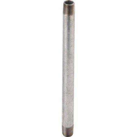 Worldwide Sourcing 3/8x2g Galvanized Standard Pipe Nipple 3/8 x2