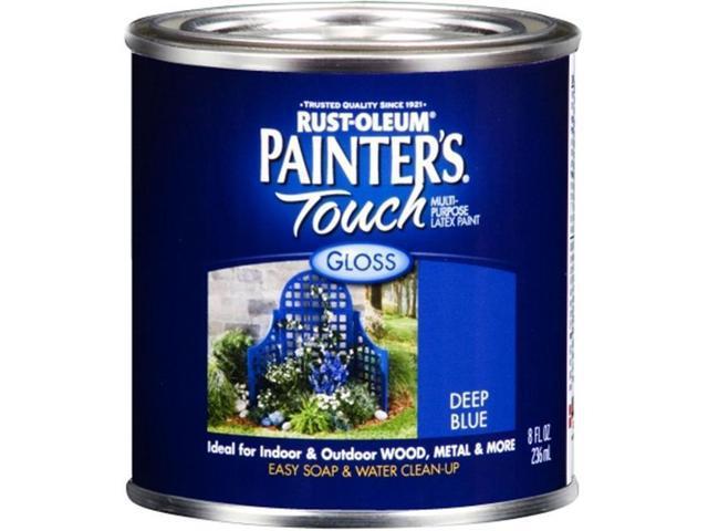 Rust-Oleum 224428T Brush 224428 Painter's Touch Latex Paint, Quart, Gloss Deep Blue
