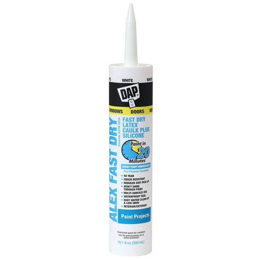 Alex Fast Dry Acrylic Latex Plus Silicone Caulk, 10.1 Ounce