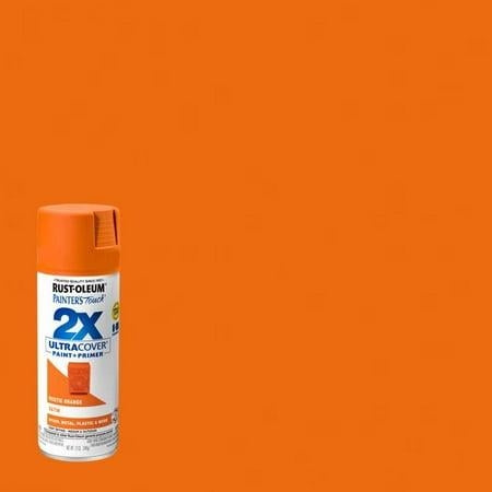 Rust-Oleum Painter s Touch 2X Ultra Cover Satin Rustic Orange Paint+Primer Spray Paint 12 oz