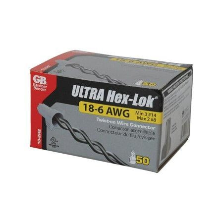 GB Electrical 10-2H2 Hex-Lok Multi-Range grey wing Wire Connectors