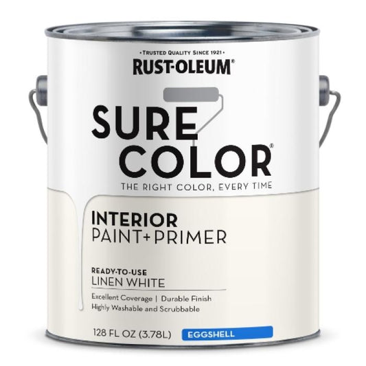 20-Pack of 1 gal Rust-Oleum 380220 Linen White Sure Color Interior Paint + Primer