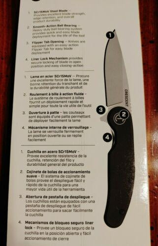 Crescent 3-1/4'' Drop Point Composite Handle Pocket Knife