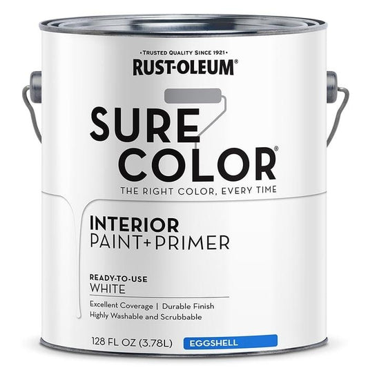 Rust-Oleum Sure Color Eggshell White Interior Wall Paint and Primer
