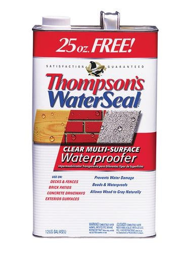Thompson S Waterseal Smooth Clear Water-Based Multi-Surface Waterproofer 1.2 gal
