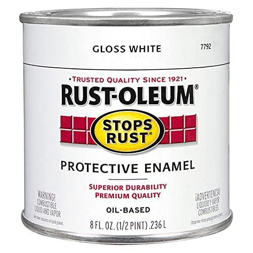 Rust-Oleum 7792730 Stops Rust Gloss Brush On Paint, 8 Fl Oz (Pack of 1), 8 oz