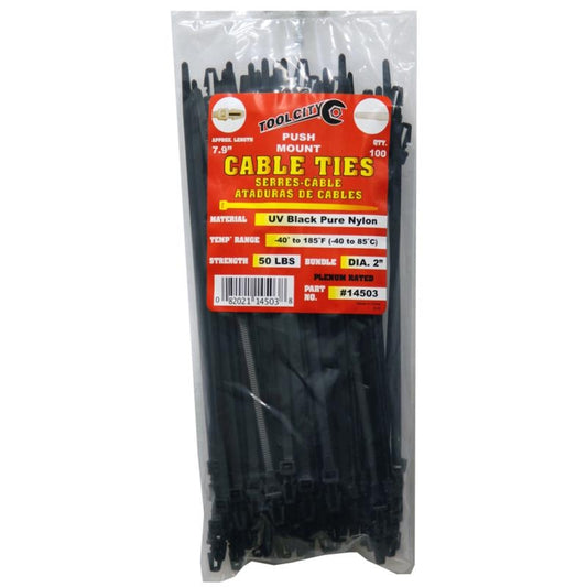 Tool City 7.9 in. L Black Cable Tie 100 pk