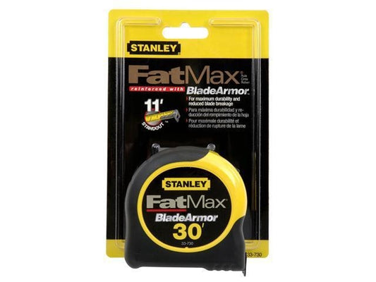 Stanley Tools Fat Max Tape Rule 1 1/4 Plastic Case Black/Yellow 1/16