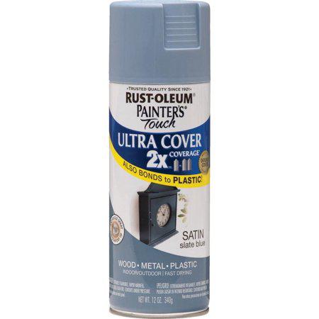 Rust-Oleum Painter S Touch 2x Ultra Cover Satin Slate Blue Paint+Primer Spray Paint 12 oz