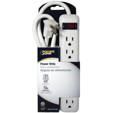 Power Zone Or801124 Powerzone Power Strip, 125 V, 15 A