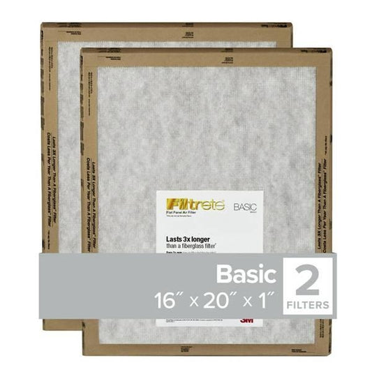 Filtrete 16 in. W x 20 in. H x 1 in. D Synthetic 1 MERV Flat Panel Filter 2 Pk