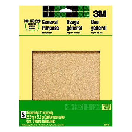 3M Aluminum Oxide Sandpaper 9 in. x 11 in. Grits Pack