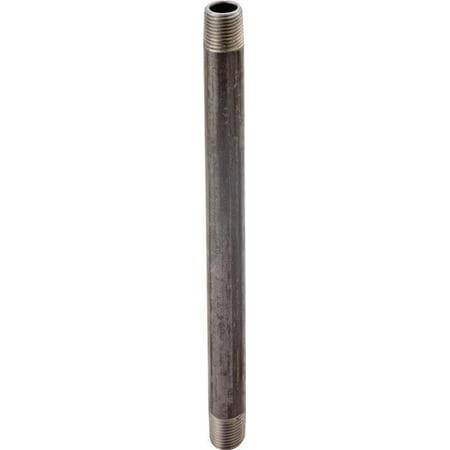 Worldwide Sourcing Standard Pipe Nipple 1/2 in Threaded 2 in L Steel Black Oxide