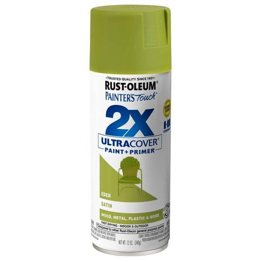 Rust-Oleum Painter s Touch 2X Ultra Cover Satin Eden Paint+Primer Spray Paint 12 oz
