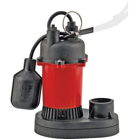 Red Lion 14942739 RL-SP25T 115-Volt HP GPH Aluminum and Thermoplastic Sump Pump with Tethered Switch and 8-Ft. Cord