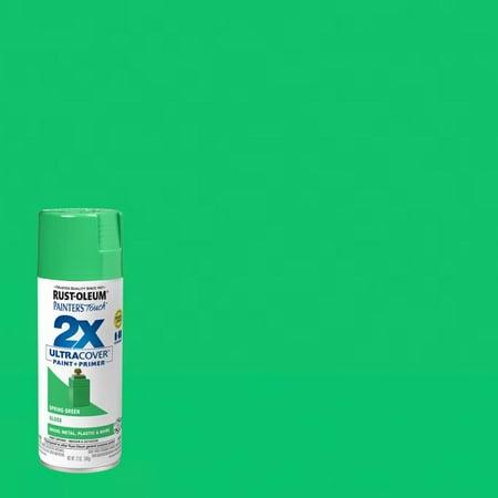 Rust-Oleum Painter s Touch 2X Ultra Cover Gloss Spring Green Paint+Primer Spray Paint 12 oz