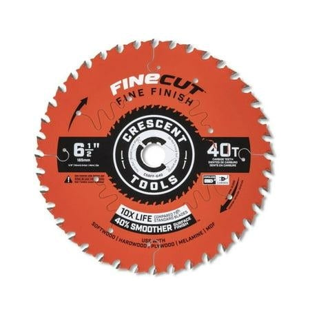 Crescent Circular Saw Blade 6 1/2in x 40 Tooth Fine Cut Fine Finishing