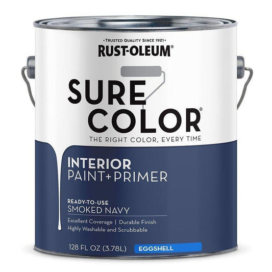 2-Pack of 1 Gal Rust-Oleum 380226 Smoked Navy Sure Color Interior Paint + Primer
