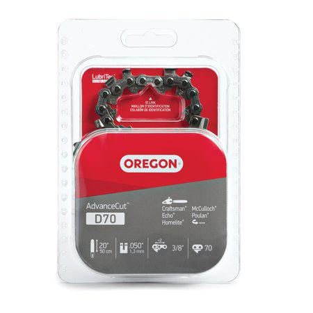Oregon D70 Advancecut Chainsaw Chain for 20-Inch Bar – 70 Drive Links, Replacement Low-Kickback Chainsaw Blade, .050 Inch Gauge, 3/8 Inch Pitch