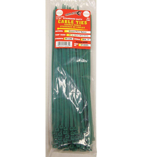 Tool City 3767316 11.8 in. Green Cable Tie