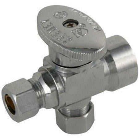 Plumb Pak 5/8 in. Compression X 3/8 in. Compression Brass 3-Way Valve