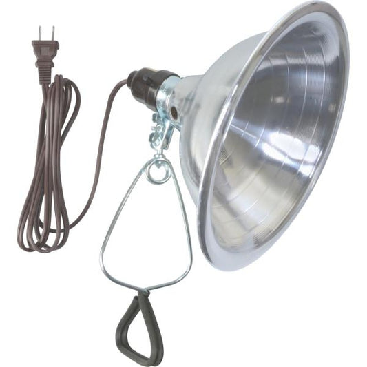 Woods 0151 151 Brooder Clamp Lamp 8.5-Inch Aluminum Reflector, Bulb Guard 150-Watt Portable Light Source, 6-Foot Cord, 8.5 Inch